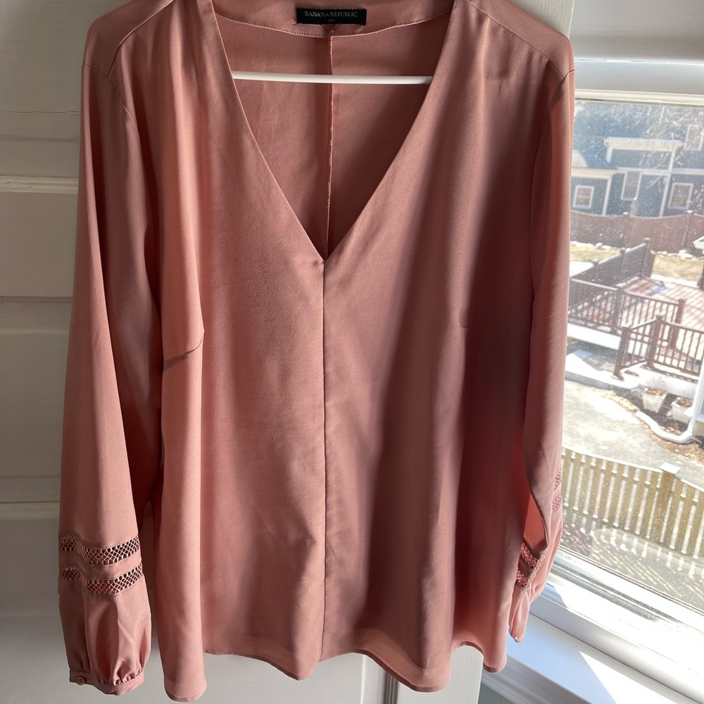 Banana Republic Light Pink Blouse with detail sleeve